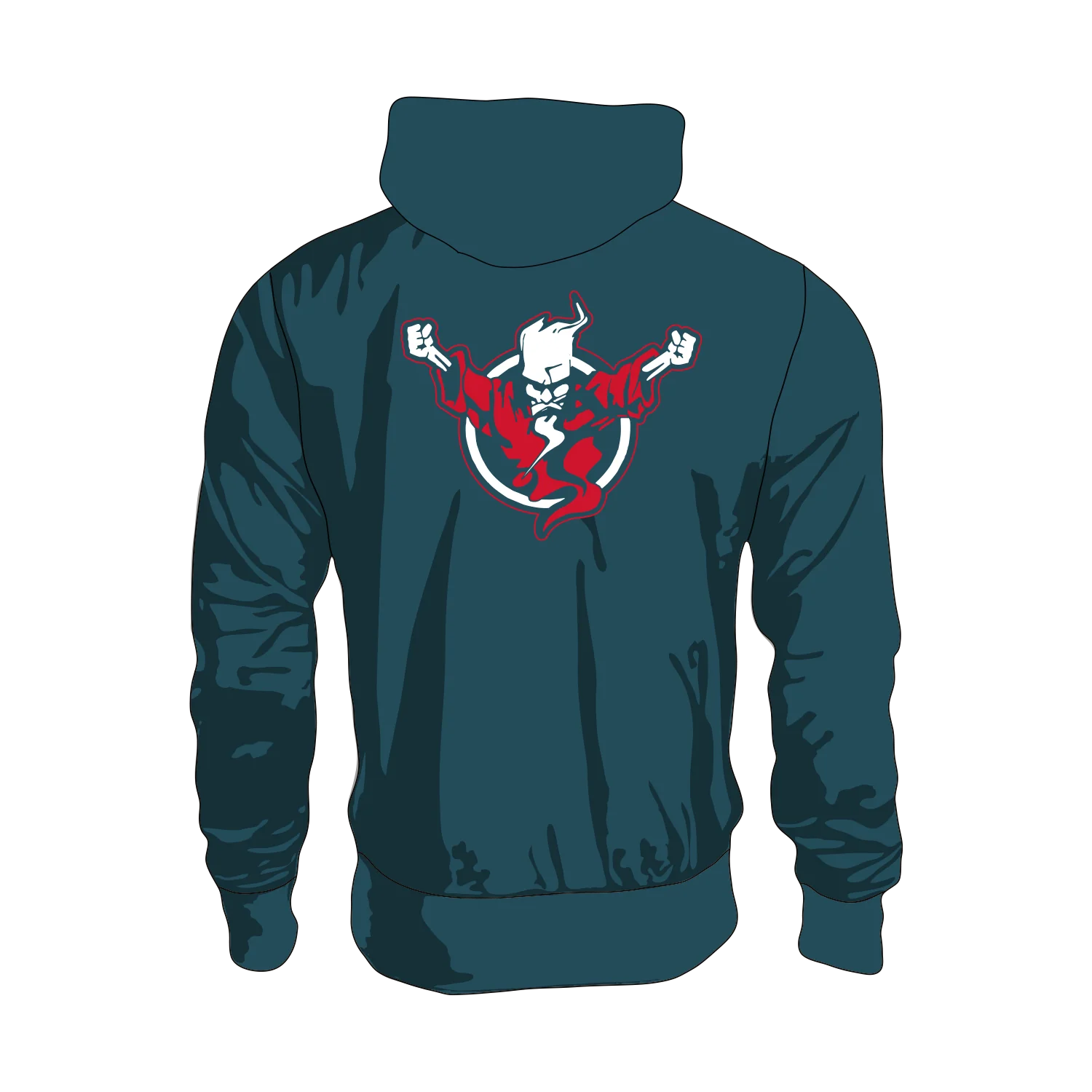 Thunderdome hooded zip teal/red - Image 2