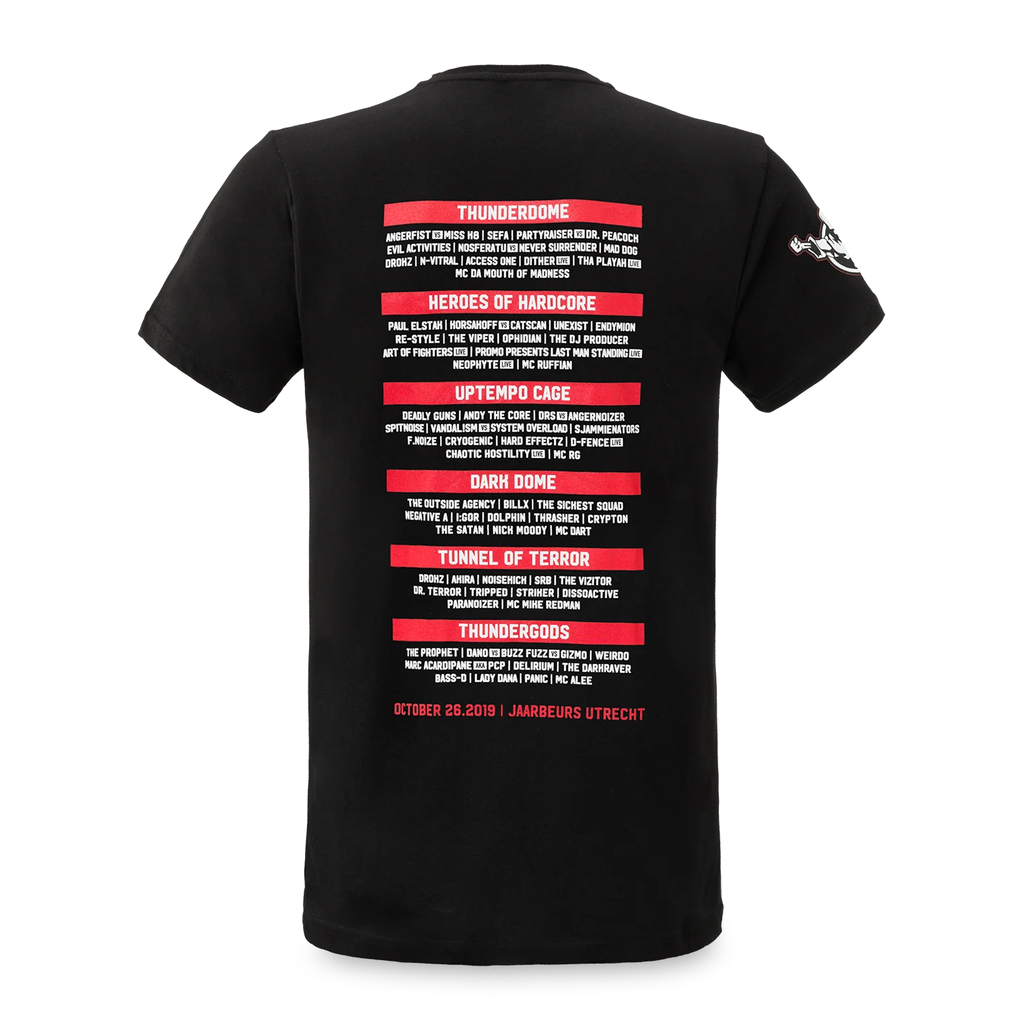 Thunderdome line-up t-shirt black/red - Image 2
